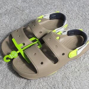 Crocs Kids Classic All-Terrain Sandal Clogs Tan Adjustable Strap J5 NWT